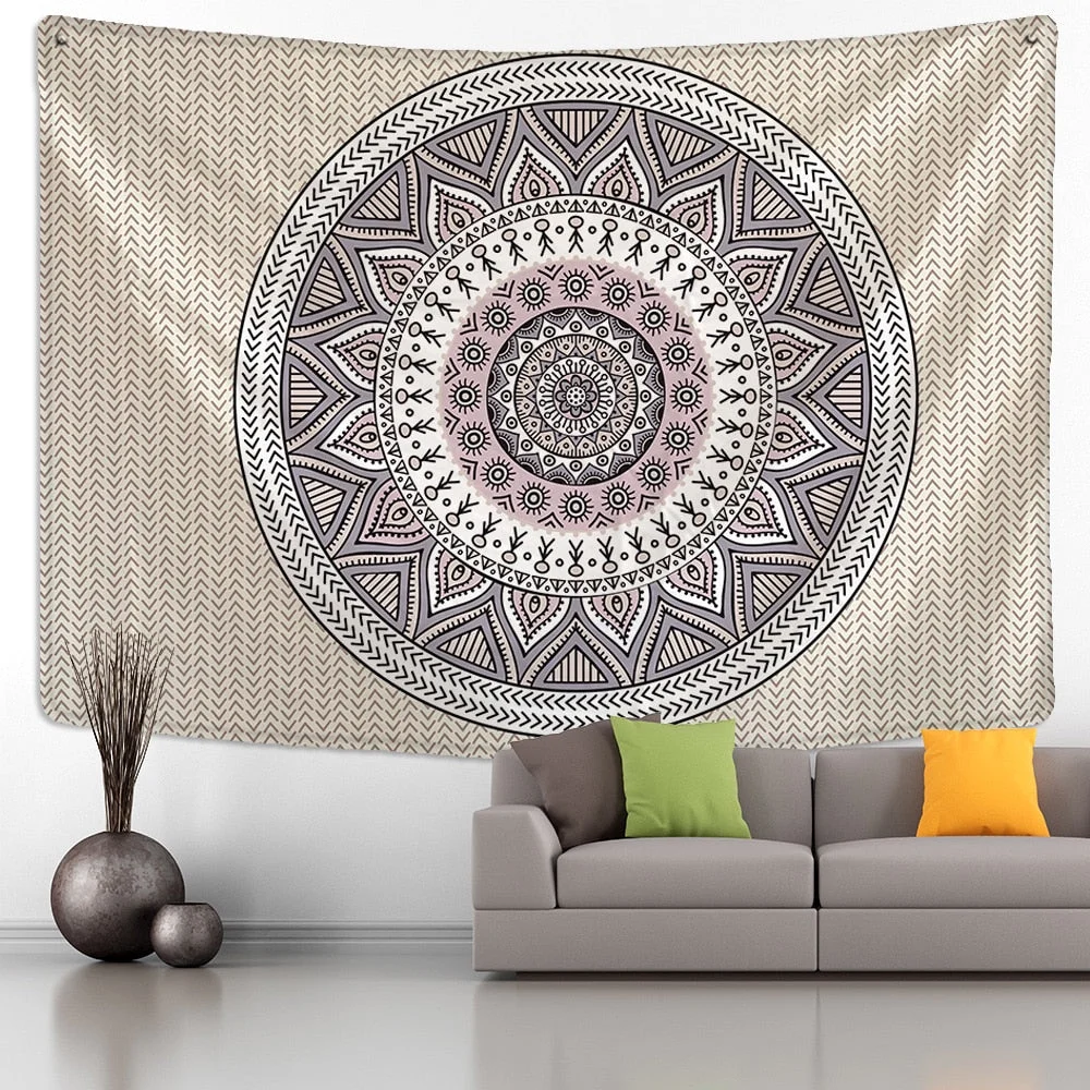 Large Indian Mandala Tapestry Wall Hanging Mat Yoga Polyester Thin Beach Shawl Mat Blanket Blanket Bohemian Tapestries
