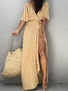 Solid Color Sun Protection Cover-Ups Tops