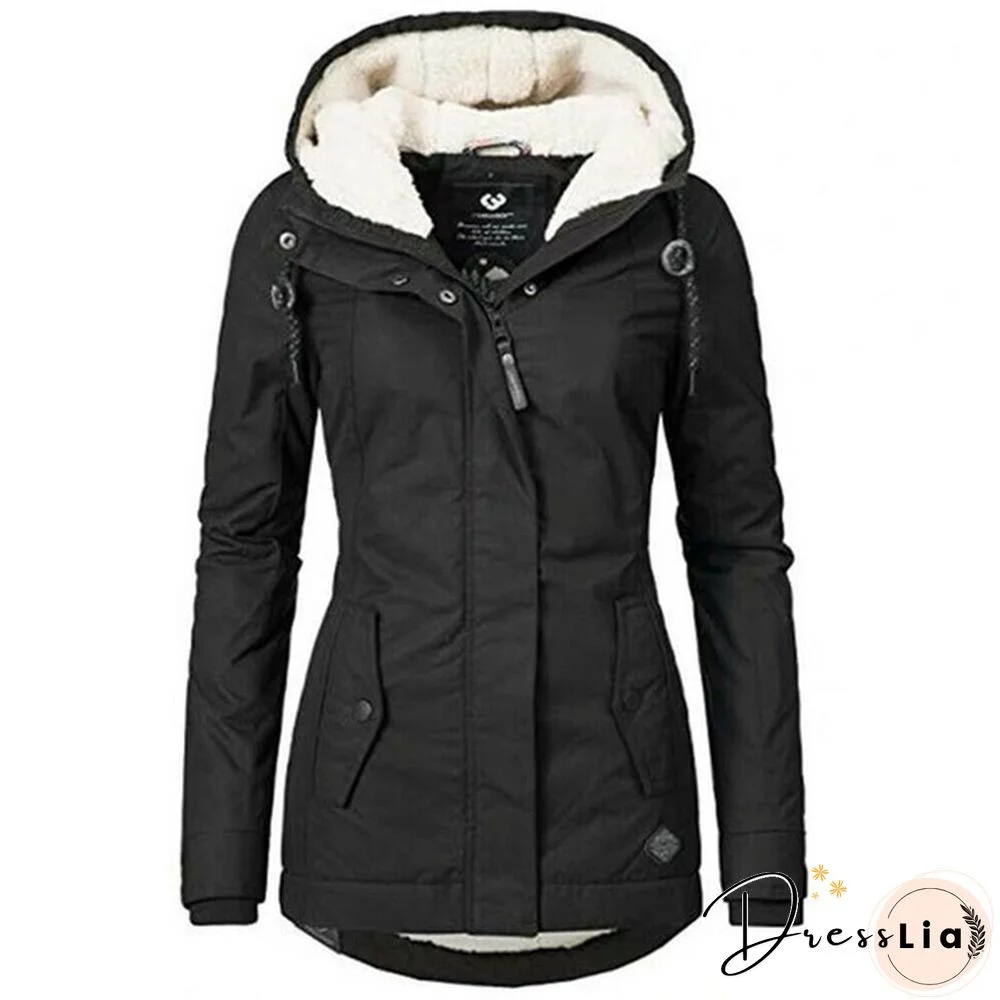 Womens Fur Lined Parka Jacket Coat Ladies Hooded Outwear Winter Warm Overcoat