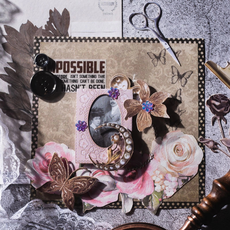 Beautiful Day Hollow Hard Card Handmade Workshop Series Retro Journal Material Decorative Collage Base 4