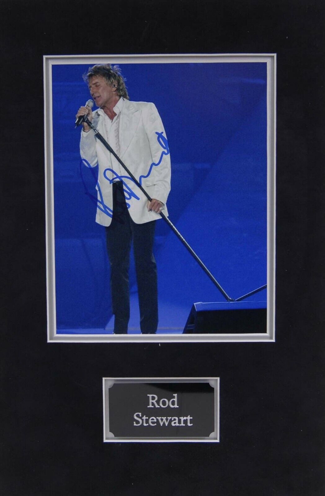 Rod STEWART Signed & Mounted 10x8 Photo Poster painting AFTAL COA British Rock Singer Legend