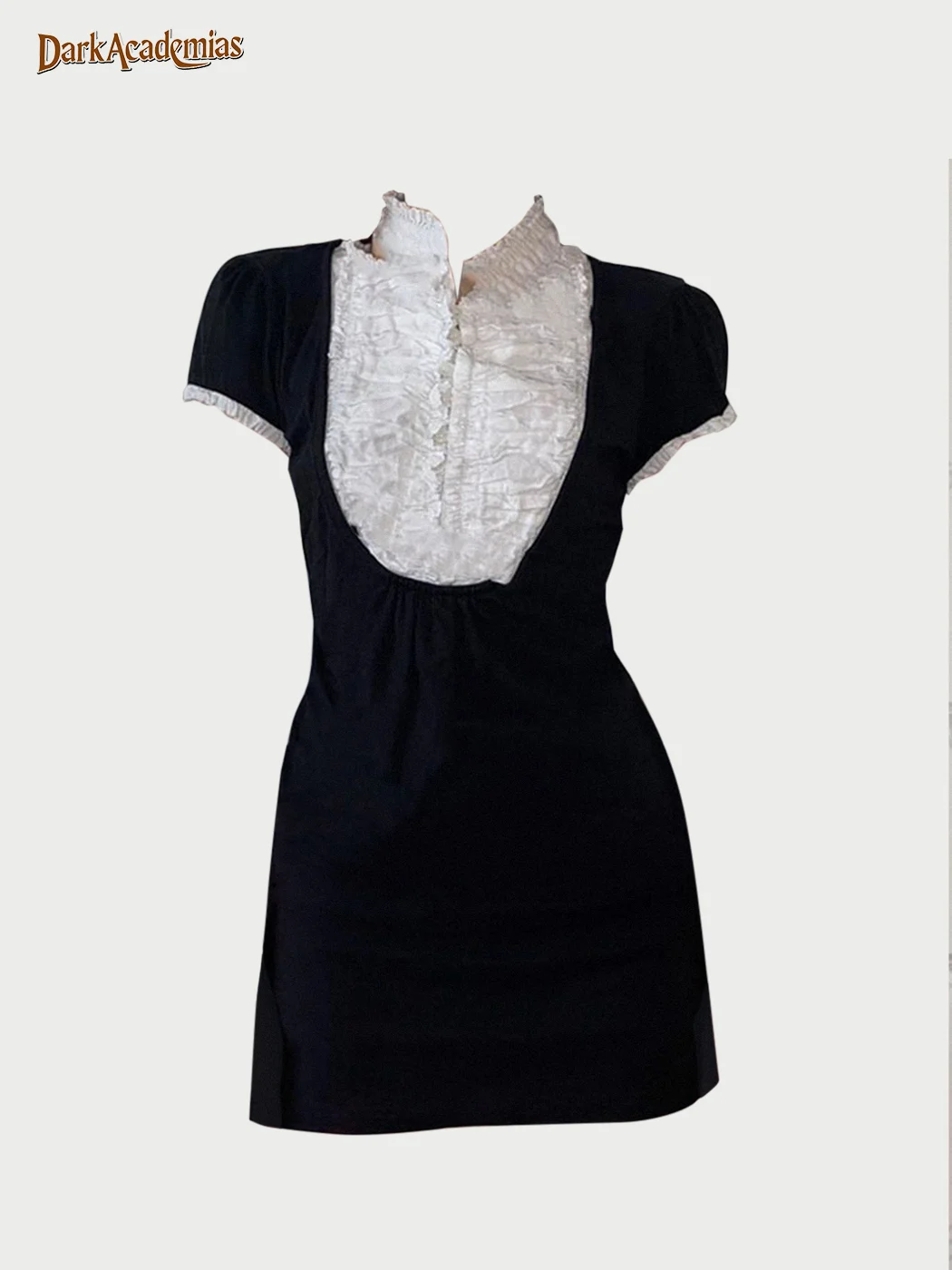 French Vintage Pleated Little Black Dress / DarkAcademias /Darkacademias