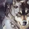 Diamond Painting -DIY Round Drill Wolf Girl(40x40cm)