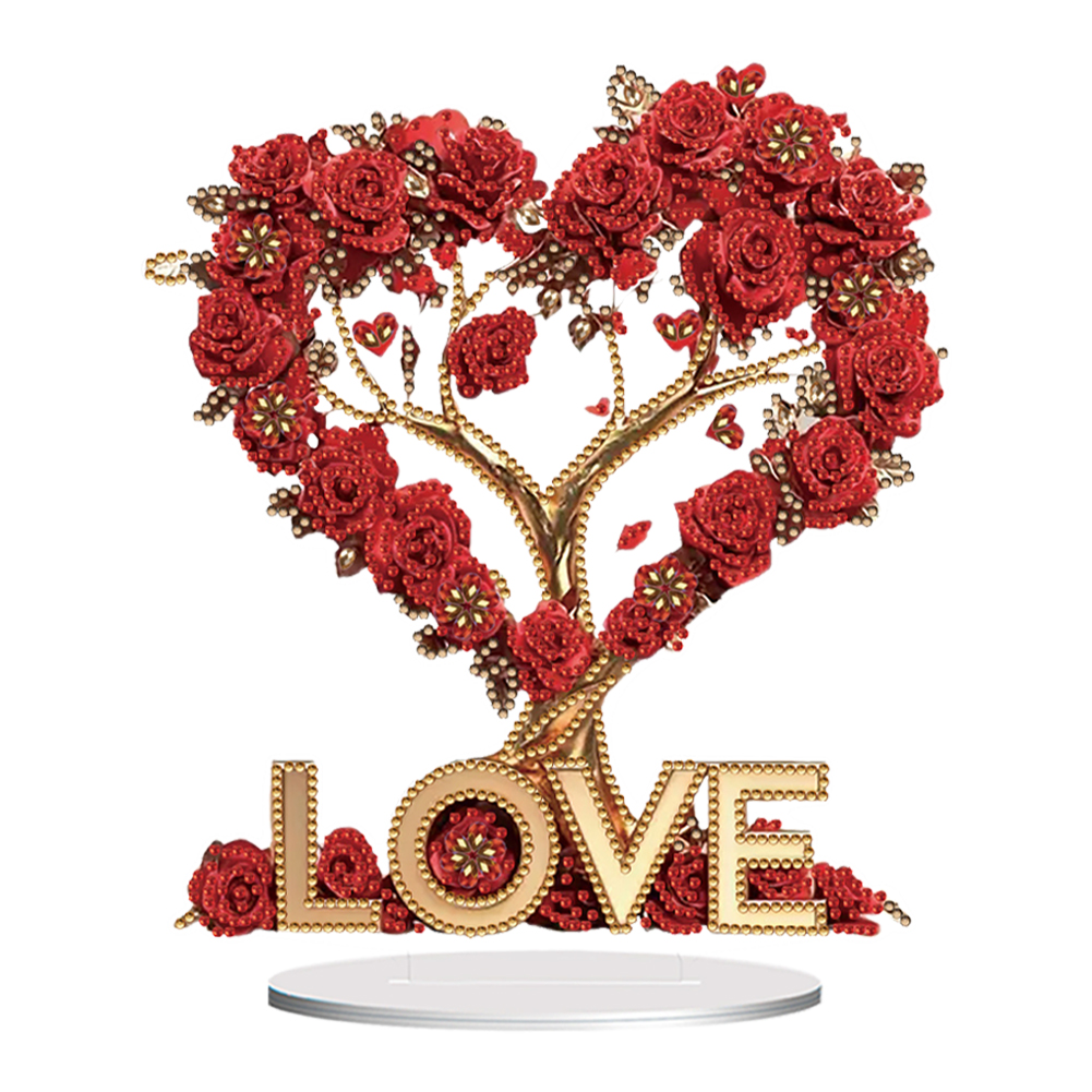 Love Tree Special Shape 5D DIY Diamond Painting Tabletop Ornament Kit Decor