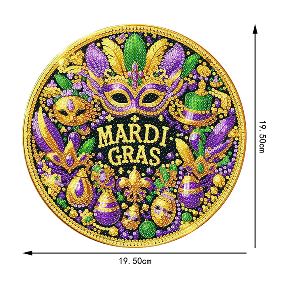 DIY St Patrick Mask Acrylic Wreath Diamond Painting Hanging Pendant Wall Decor