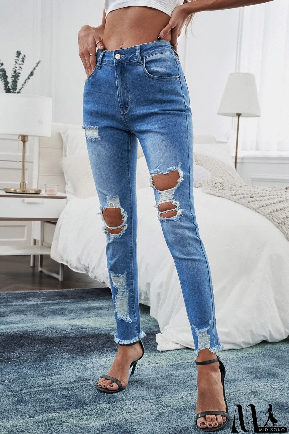 MidiSono - Distressed Skinny Jeans