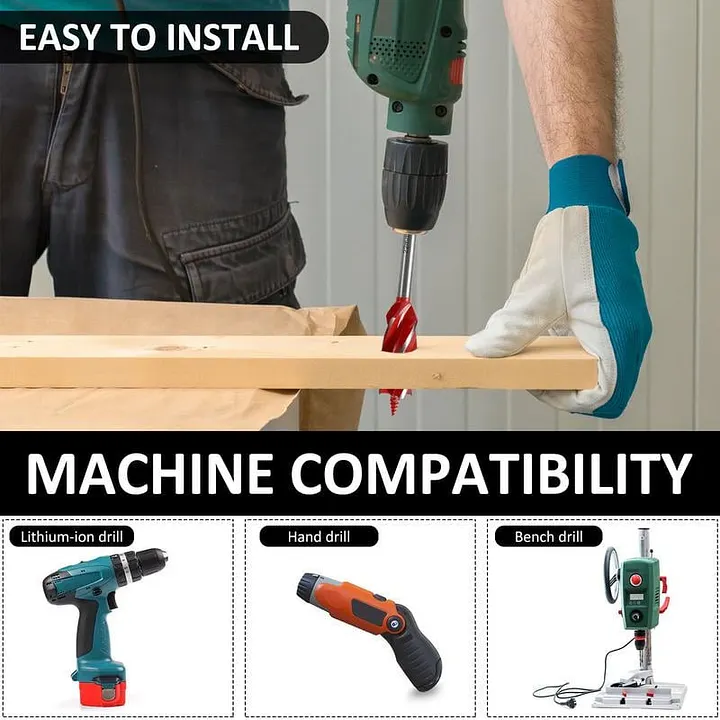 Quick-change anti-slip hex shank wood drill bit