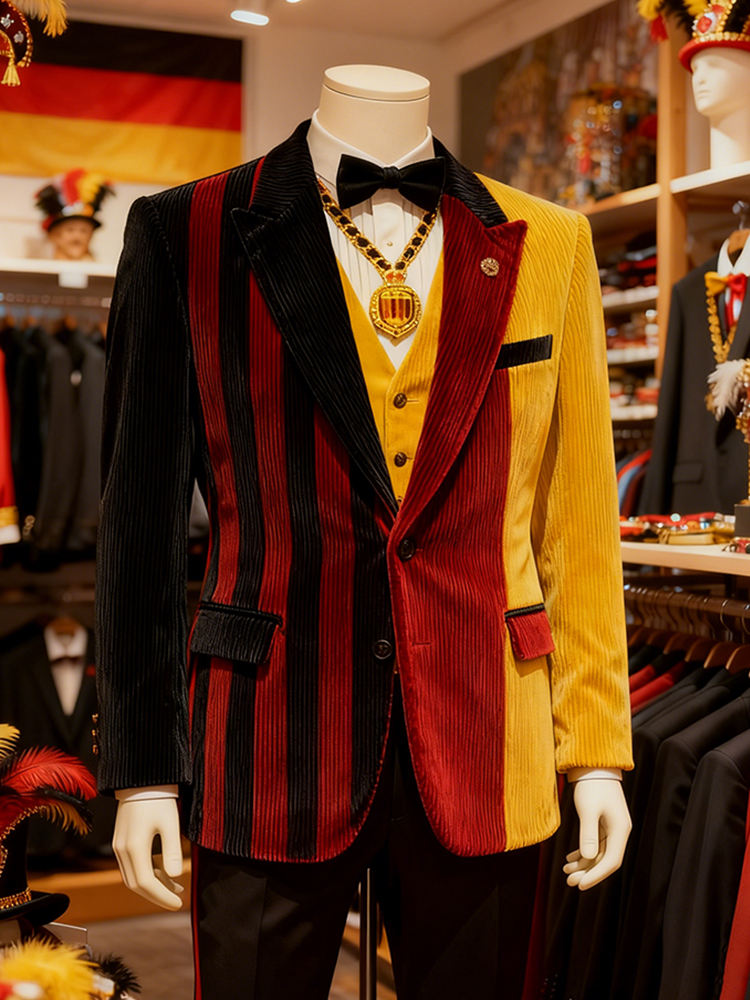 Men's Carnival Color Block Patchwork Corduroy Suit Jacket elevenforest