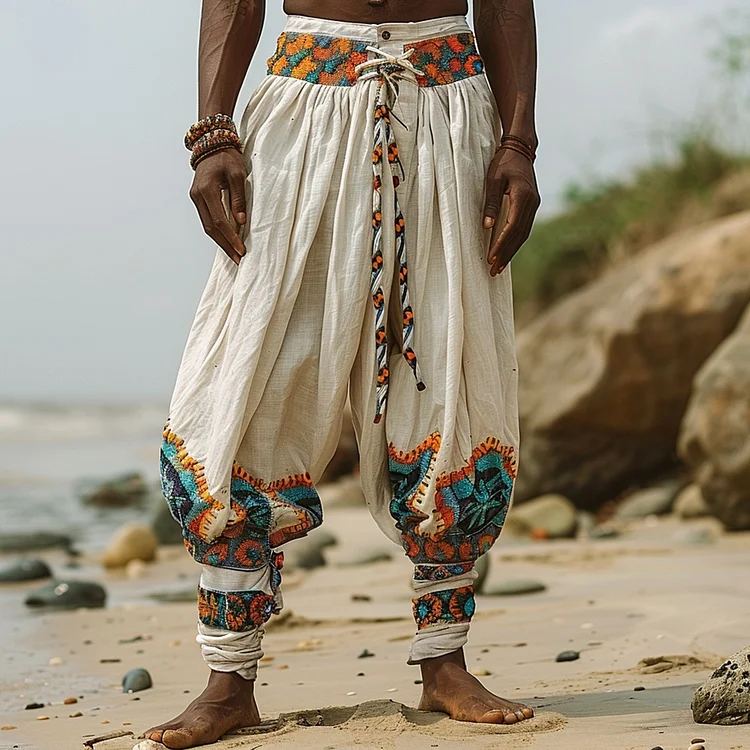 Linen Pleated Tapered Pants