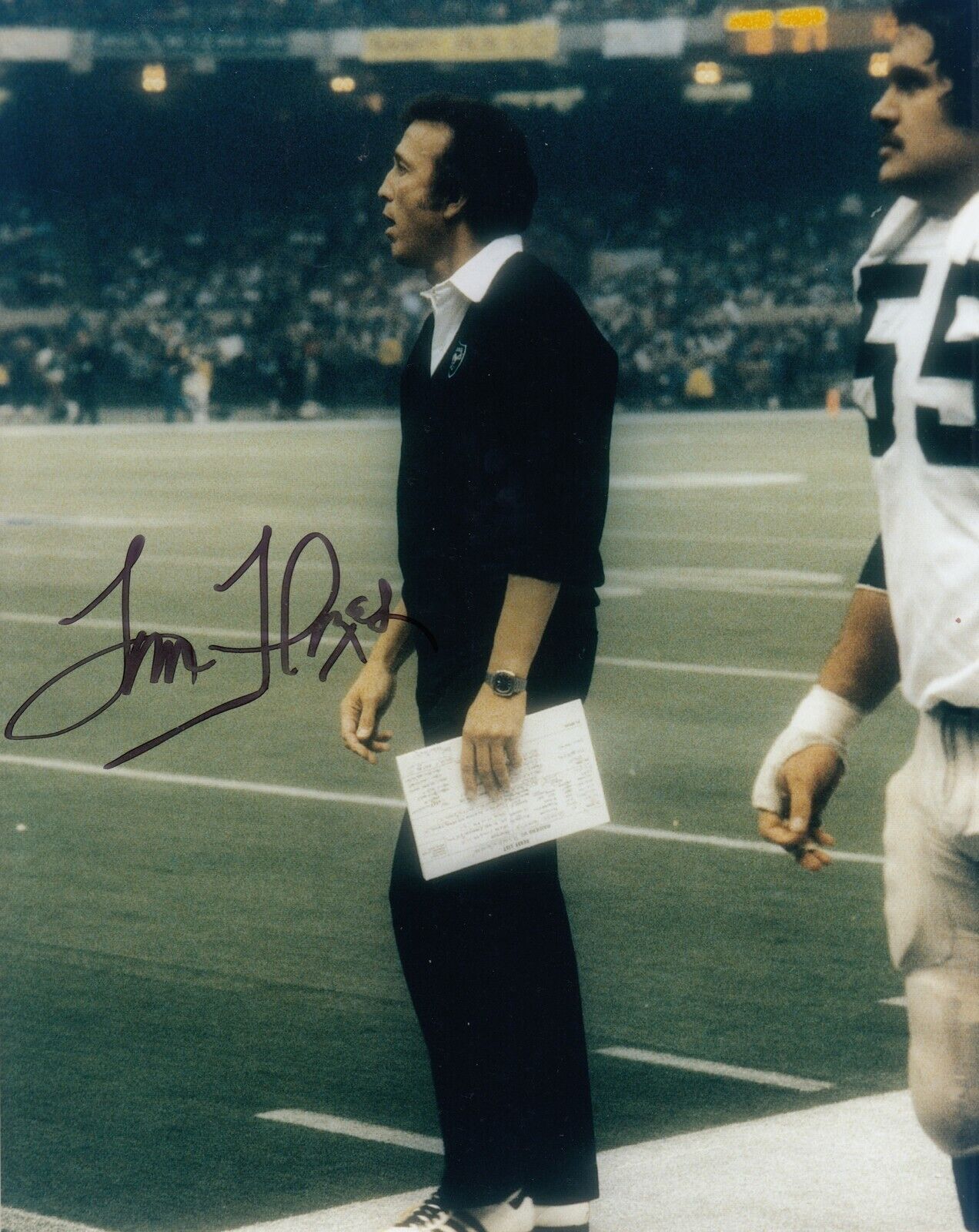 Tom Flores #3 8x10 Signed w/ COA Oakland Raiders 031019