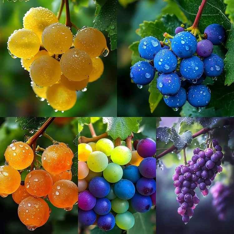 🍇🌈Nature's Smile: A Bunch of Grapes in All Colors