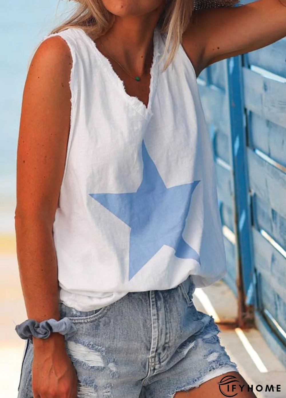 Sleeveless Cotton-Blend Tops | IFYHOME