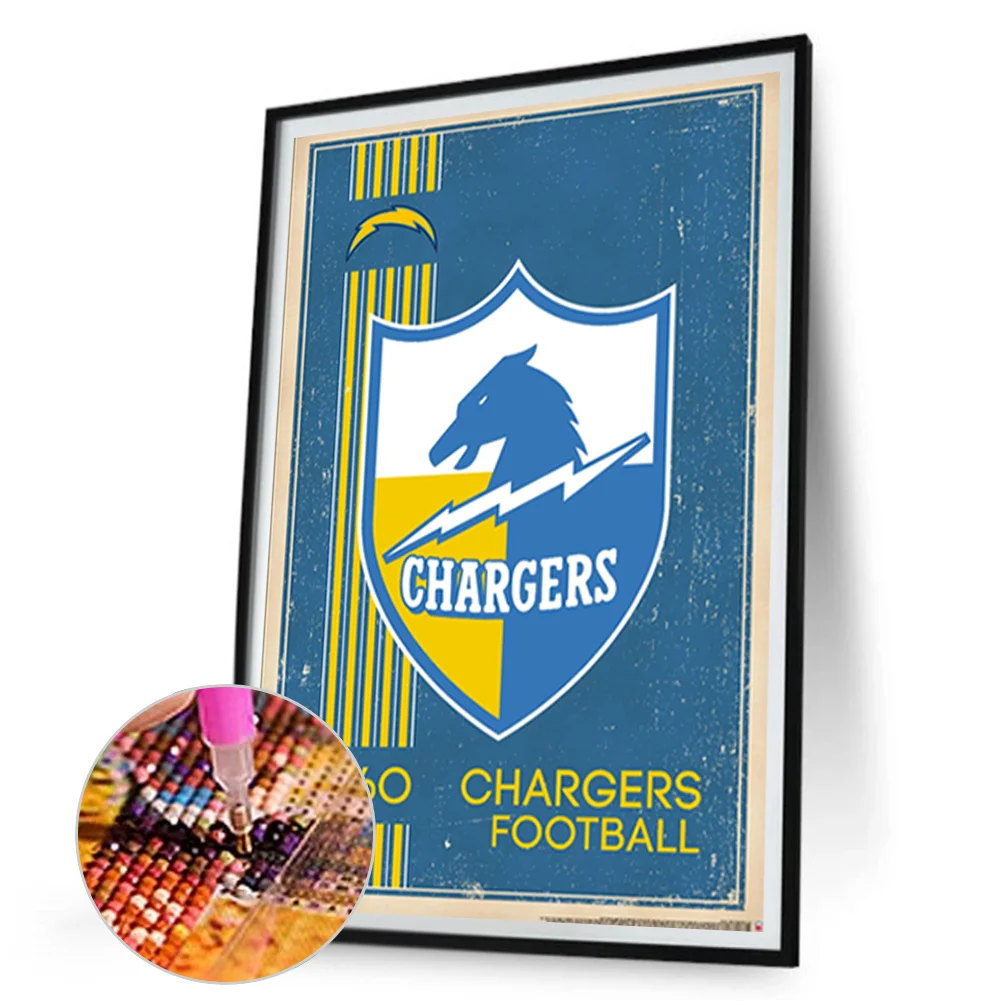 Diamond Painting - Full Round Drill - Los Angeles Chargers(Canvas|30*45cm)