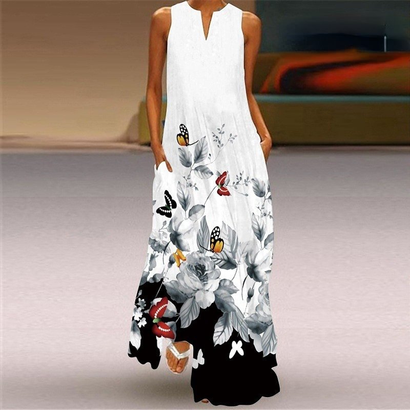 Women's Sleeveless Printed Dress