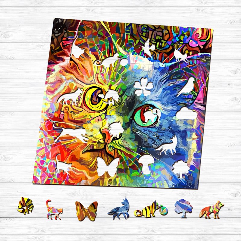 Ericpuzzle™ Ericpuzzle™ Tabby Cat Colorful Edition Wooden  Puzzle