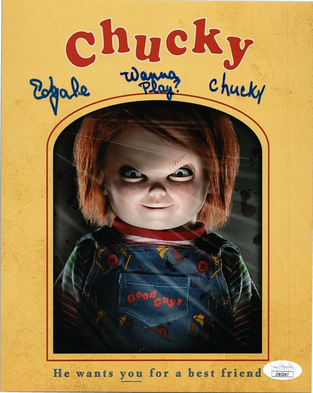 ~~ ED GALE Authentic Hand-Signed CHUCKY - CHILD'S PLAY