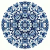 Blue And White Porcelain-Mandala-11CT Stamped Cross Stitch 40*40cm/15.75*15.75in