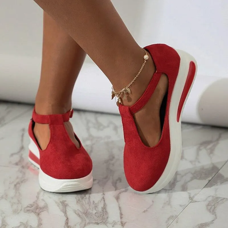 Flat Shoes 2021 New Round Toe Ladies Platform Sandals Casual Shoes Cute Female Vulcanized Shoes Outdoor Shoes Wear-resistant