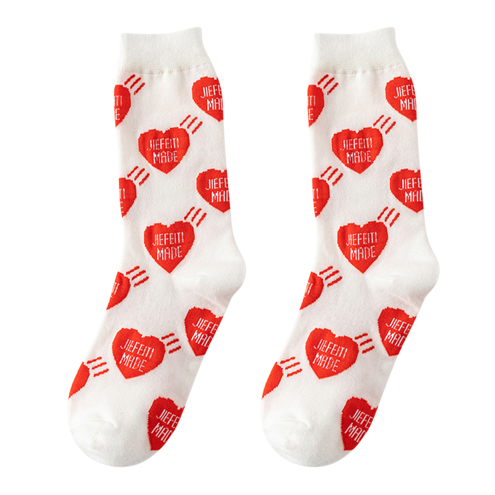 

Casual Colorful Love Women Calf Length Socks Hip Hop Street Pile Heap Socks, 501 Original