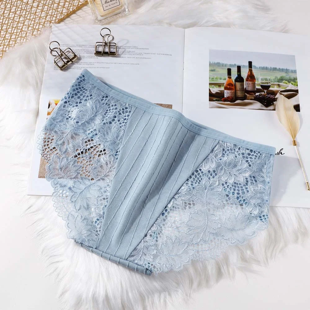 Fashionable sexy comfortable lace panties exquisite panties solid color shorts sexy underwear cutout underwear ladies