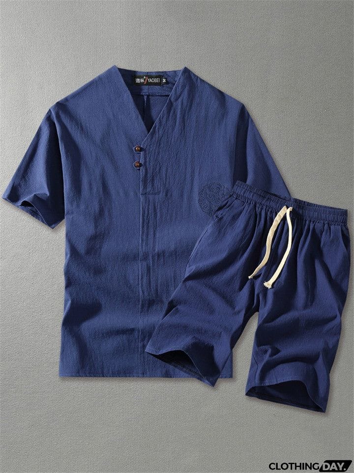 Mens Linen Short Sets