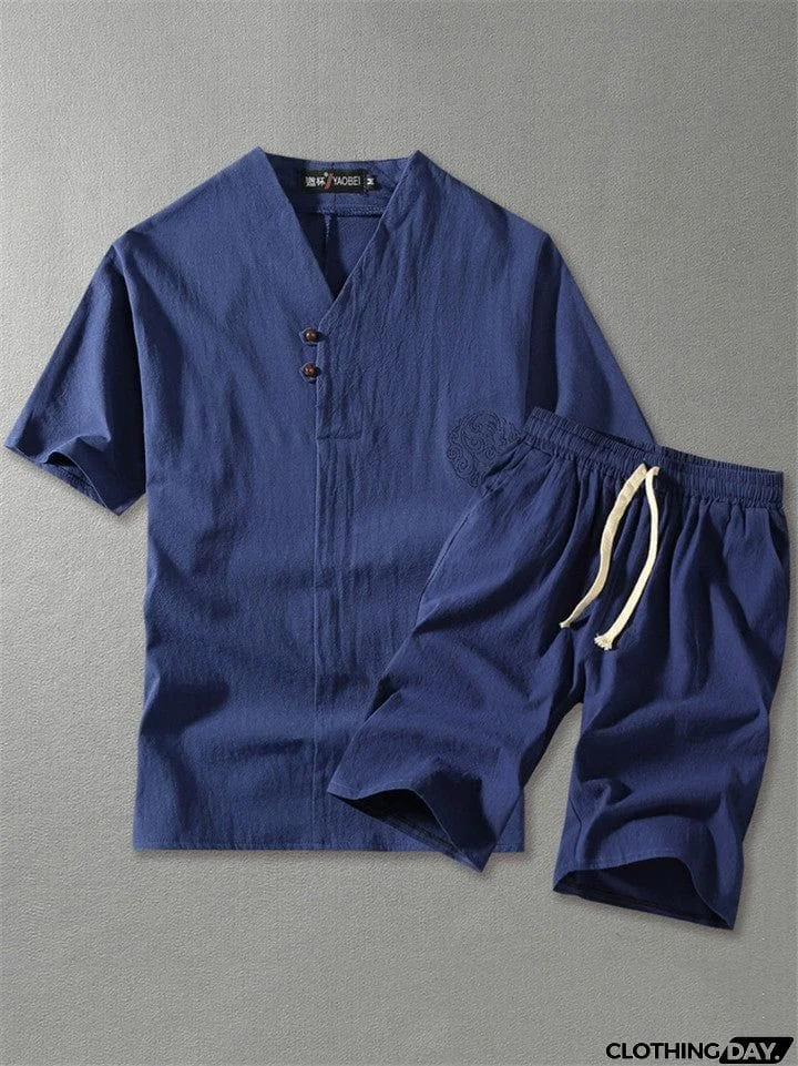 Mens Linen Short Sets