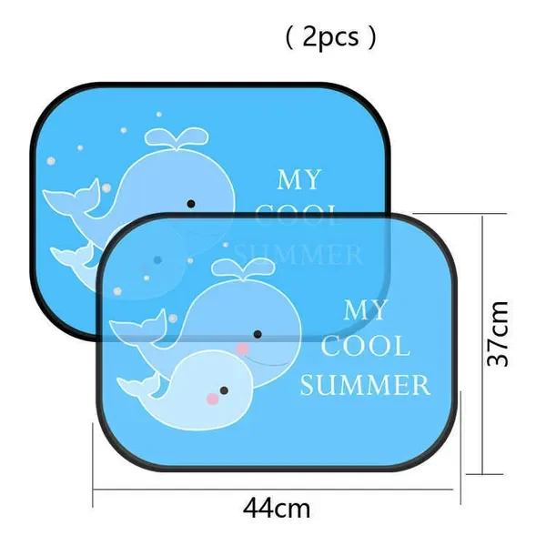 2pcs Side Window Sunshade Cartoon Patterned Auto Sun Shades Protector Foldable Cover for Baby Child Kids Car Styling