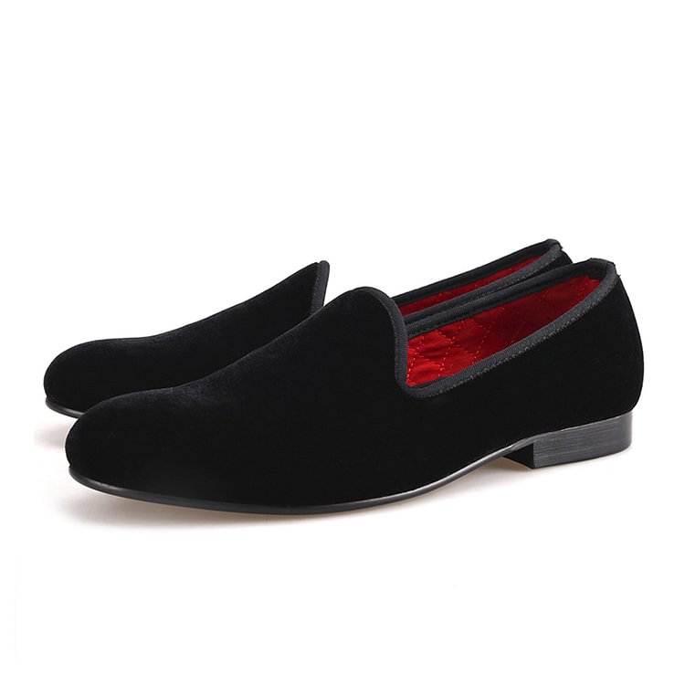 Constatine Black Velvet Loafers