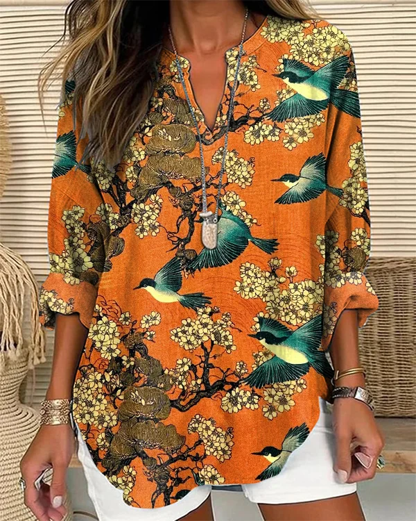 Japanese Art Retro Loose Long-sleeved Top