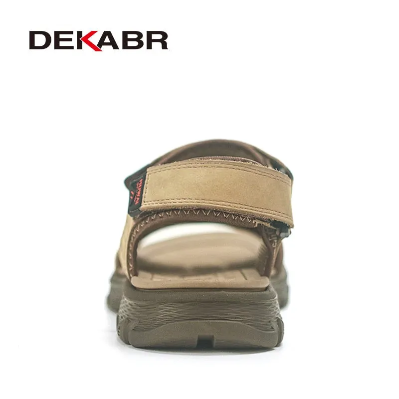 DEKABR Summer Sandals Men Lightweight Outdoor Beach Casual Shoes Genuine Leather Roman Walking Footwear Soft Slippers Sandalias
