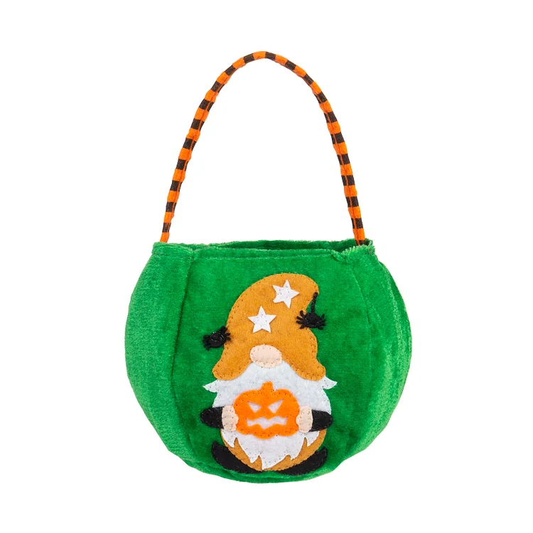 Personalized Halloween Tote Bags with Name Pumpkin Green Tote Bag Halloween Trick or Treat Candy Bags