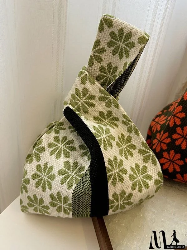 MidiSono - Floral Bags Accessories Woven Handbag