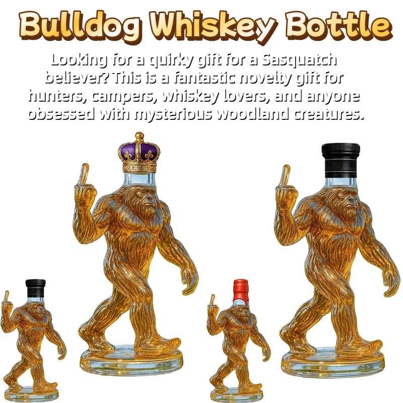 Tegooe Bigfoot Novelty Whiskey Decanter Set - Humorous Glass Liquor Bottle with Stopper Set of 3