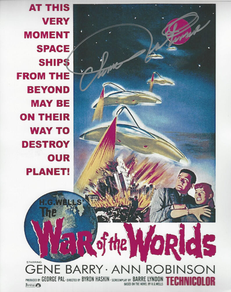 1953 Movie The War of the Worlds Ann Robinson  Autographed 8x10 color Photo Poster painting