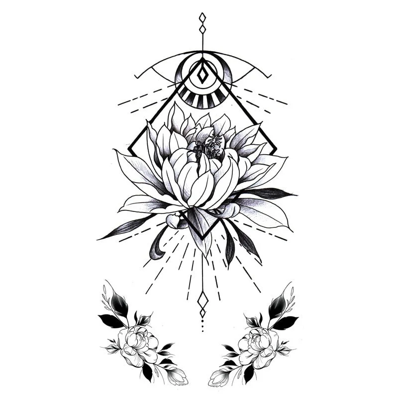 Waterproof Temporary Tattoo Stickers Butterfly Tiger Feather Design Tattoo Children Black Body Art Fake Tattoos for Men Women