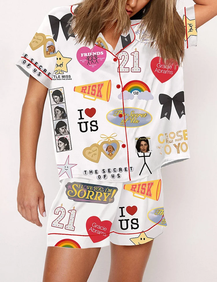 Women's Gracie Abrams The Secret Of Us Print Pajama Set