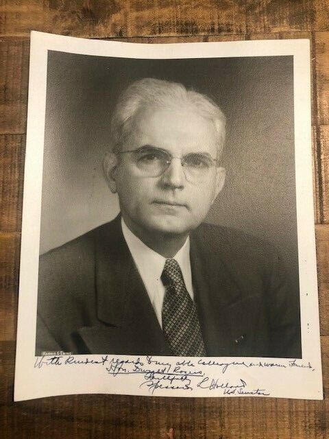 Signed/Inscribed B/W Photo Poster painting of Spessard Holland to Dwight Rogers / Florida Rep.