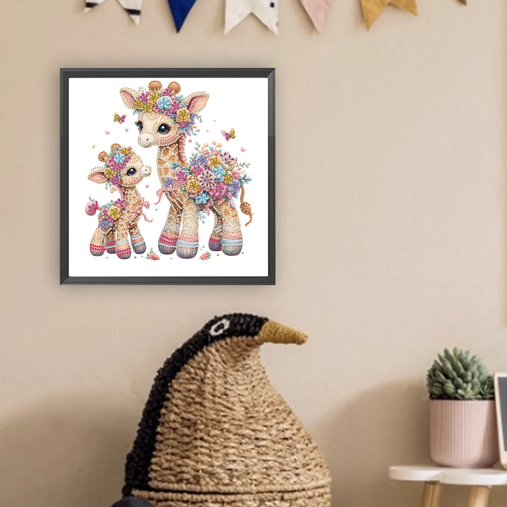 Diamond Painting - Partial Special Shaped Drill - Giraffe(Canvas|30*30cm)