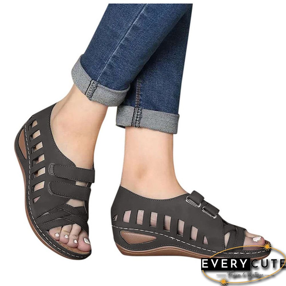 Fashion Women Summer Casual Shoes Hollow-out Leather Sandals Single Shoes Peas Shoes Ladies Loafers