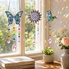 3PCS Sunflower Butterfly Humpback Bird 5D DIY Diamond Painting Wind Chimes Suncatcher Kit Double Sided Diamond Art Kits Suncatcher with Crystal Pendant for Adults DIY Summer Home Garden Decor