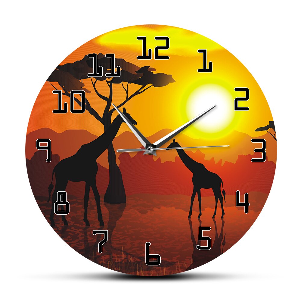 

Serengeti African Sunset - Frameless Acrylic Wall Clock, 501 Original