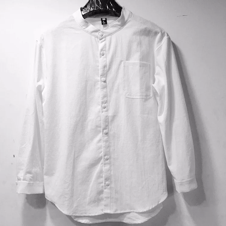 Men's Shirts Autumn Men's Stand-up Collar Slim Fit Casual Shirt