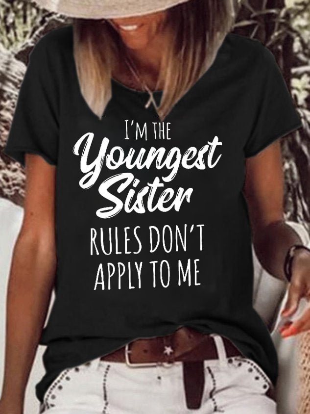 I'm The Youngest Sister Printed Women's T-shirt