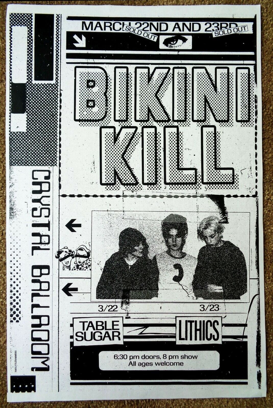 BIKINI KILL 2020 Gig POSTER Portland Oregon Concert