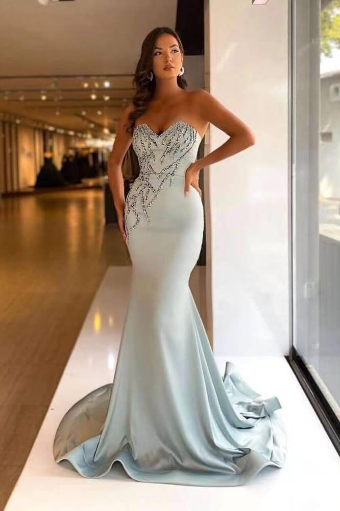 Pretty Long Sweetheart Prom Dress Mermaid With Beads | Ballbellas Ballbellas