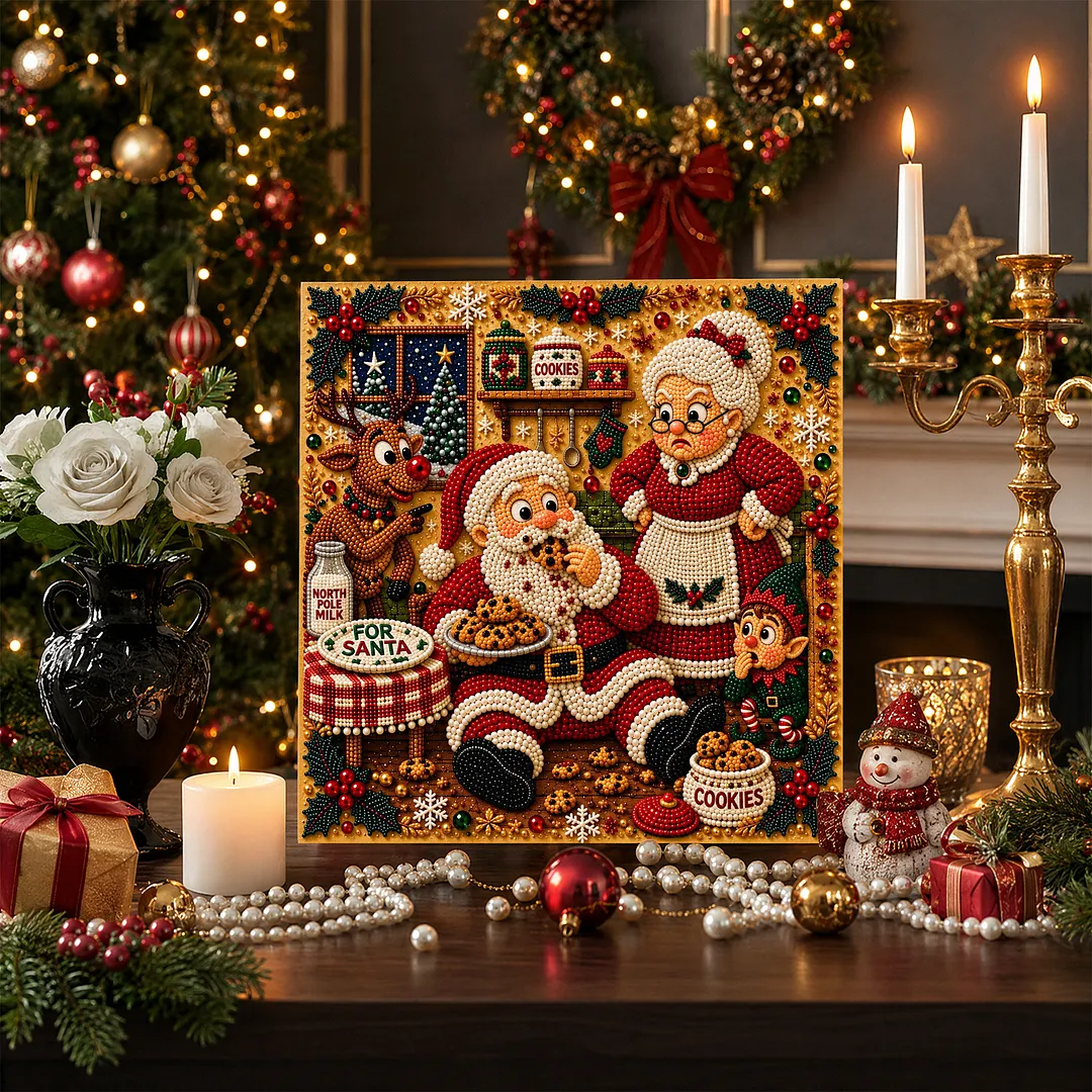Framed Pearl Painting Kit Christmas Cookie Theme 7.87x7.87in