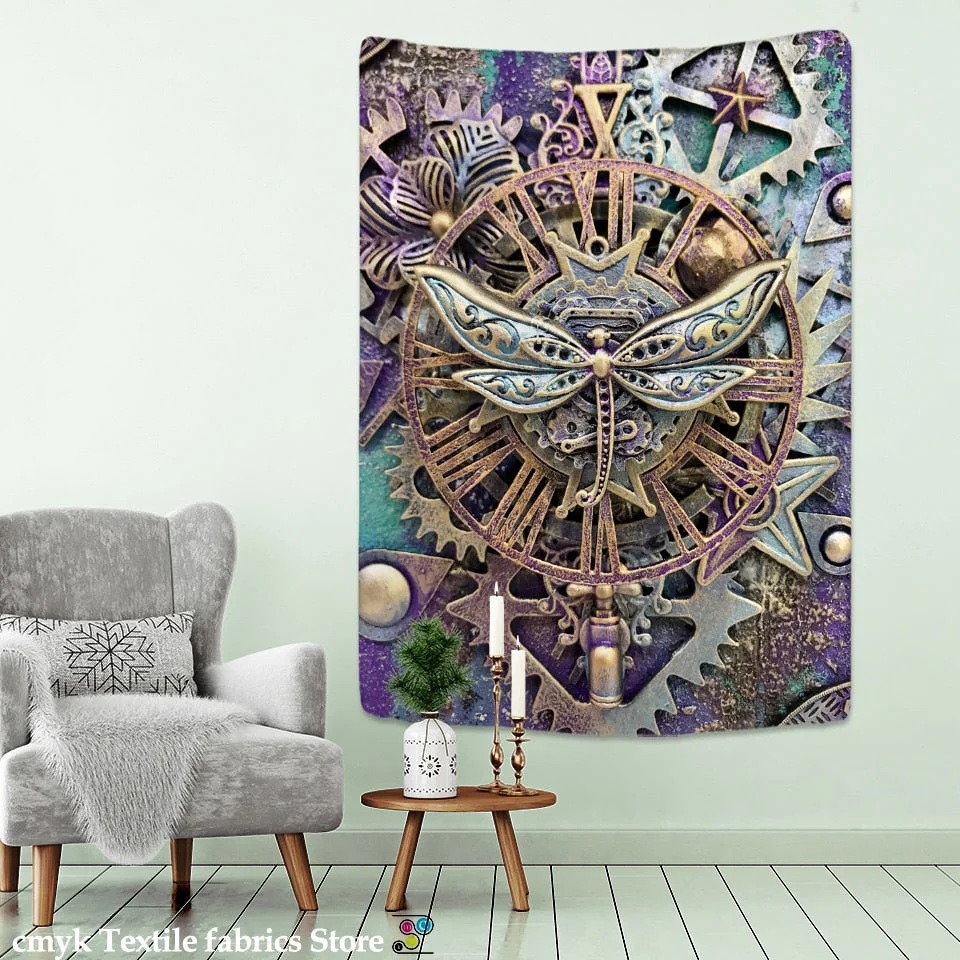 Colorful Human Face Tarot Card Tapestry Wall Hanging Relief Psychedelic Witchcraft Grim Reaper Tapiz Hippie Home Decor