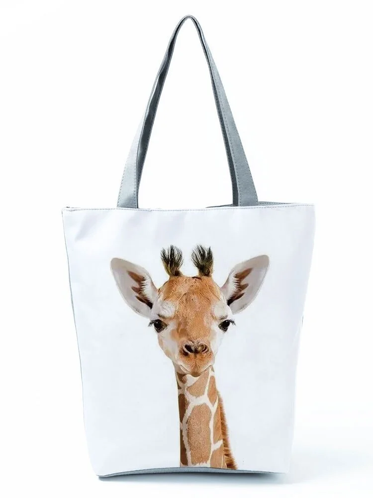 Zipped Tote Bag - Giraffe