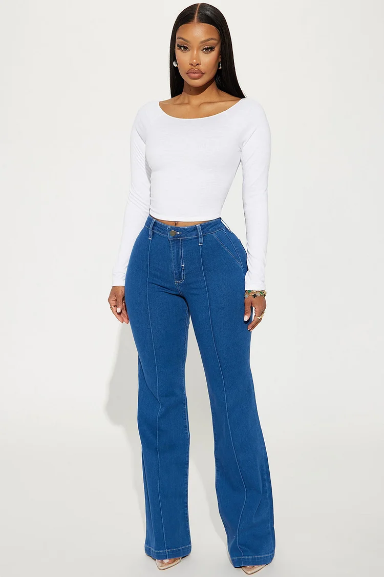 70s Bliss Stretch Flare Jeans - Dark Wash