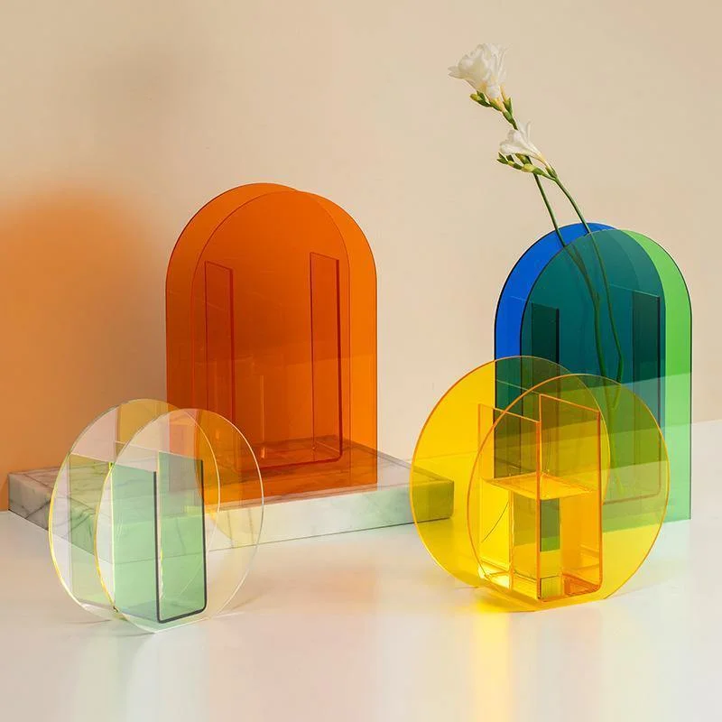 Colorful Acrylic Geometric Flower Vase